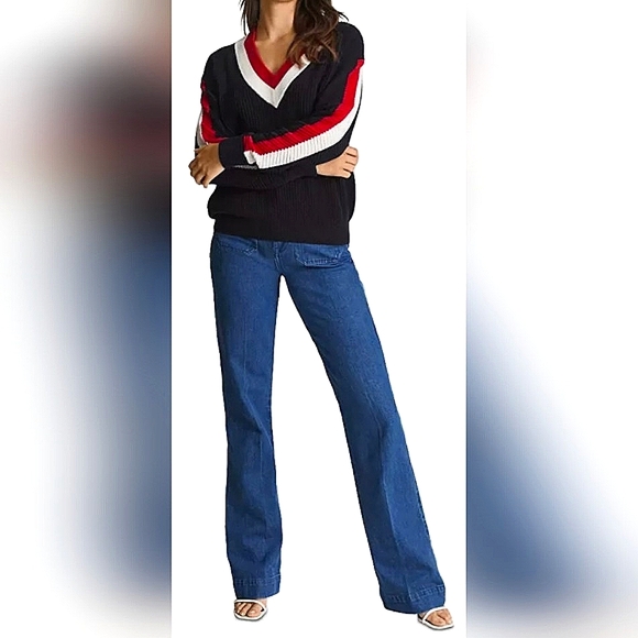 Reiss Cora Colorblock Cricket Wool Sweater Fall Gift School Winter Work Travel
